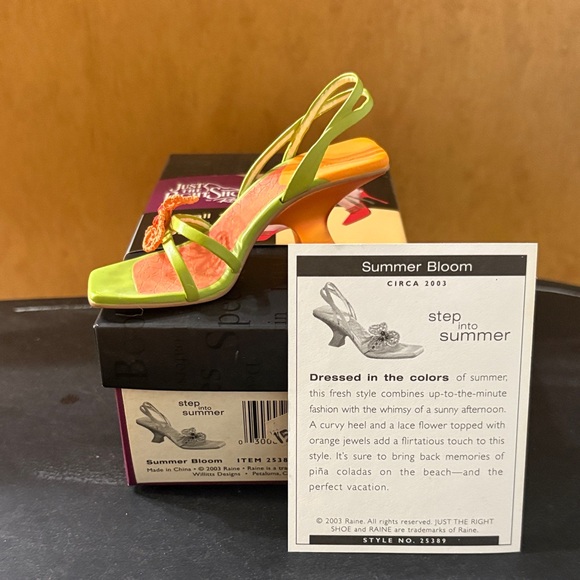 Just The Right Shoe Vibrant Green and Orange Heels - Picture 2 of 5